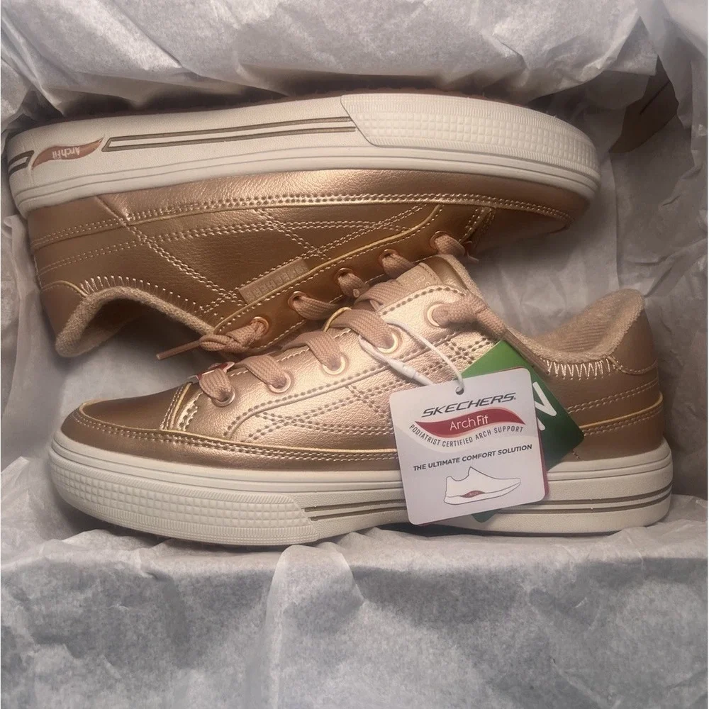 Skechers‎ Street Womens Arch FIT Arcade-Glistening GAL RSGD 5 M US New with Box
